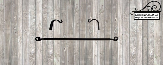 Black Wrought Iron Curtain Drapery Rod Hks Rustic Farmhouse Etsy