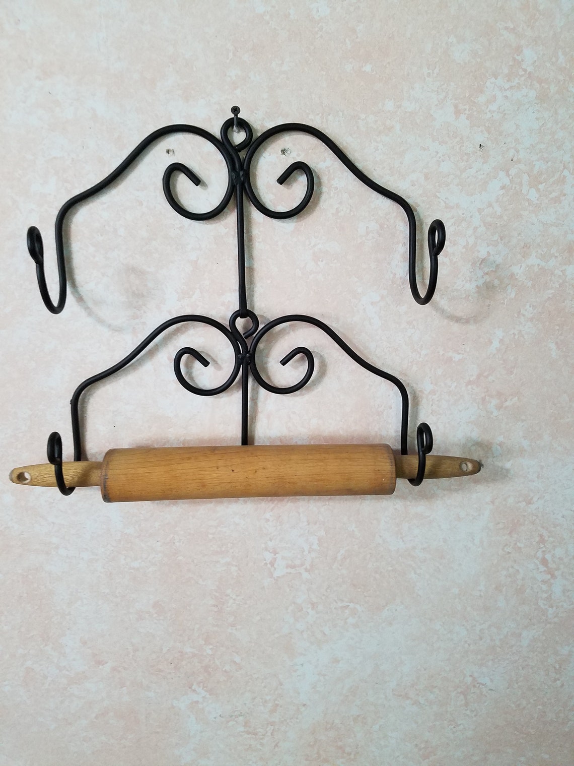 Wrought Iron Rolling Pin Holder Connect for Vertical Rack Etsy