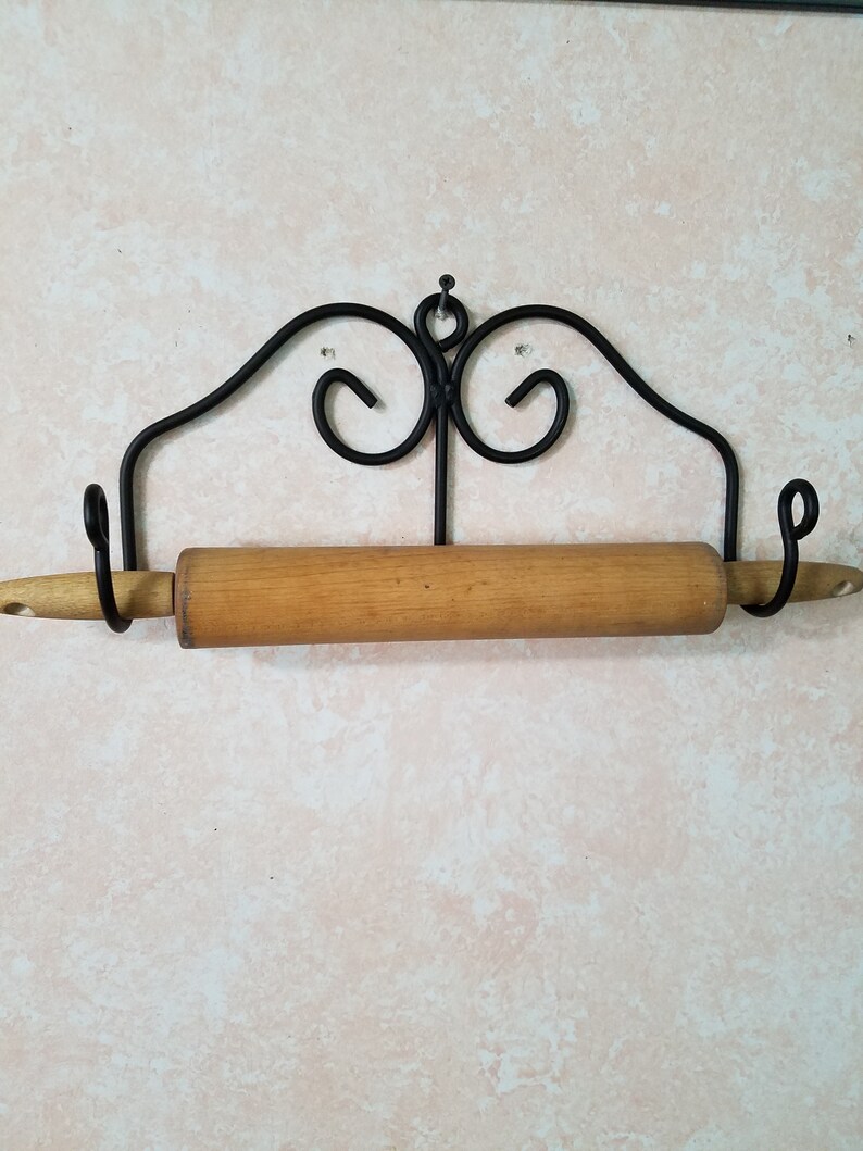 Wrought Iron Rolling Pin Holder Connect for Vertical Rack Etsy
