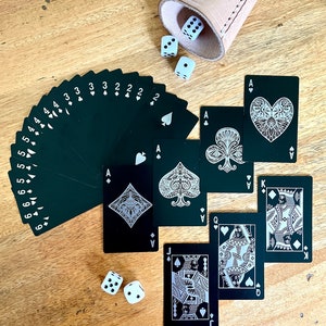 Poker playing cards metal set personalized | Poker deck black | Luxury playing cards 52 cards aluminum fully anodized, card set personal