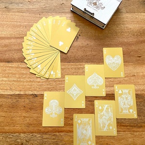 Spielkarten Metall Set personalisiert | Poker Deck Metall | Luxus Spielkarten Set gold 52 Karten Aluminium volleloxiert Kartenset persönlich