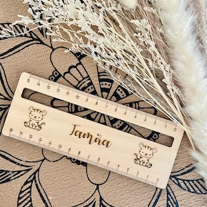 School enrollment gift ruler left-handed with name and reading aid personalized wood, left-handed ruler personalized, school introduction ruler