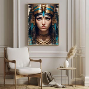 Cleopatra design, home decor, ancient queen portrait, Egypt artwork, gift idea, historical artwork, Cleopatra style wall mural