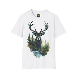 Deer T-Shirt – Forest Animal Shirt with Majestic Stag – Nature Art Unisex Tee – Wildlife Gift for Hunters & Nature Lovers