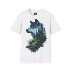 Camiseta de lobo – Camiseta con motivos forestales, cabeza de lobo y naturaleza – Camiseta con poder espiritual – Regalo para amantes de los animales y la naturaleza. Unisex.