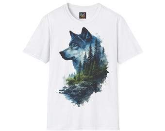 Wolf T-Shirt – Forest Wolf Shirt with Nature Art – Spirit Animal Graphic Tee – Gift for Wildlife & Nature Lovers – Unisex Fit