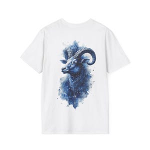 Capricorn Zodiac Sign T-Shirt with Back Print, Zodiac Capricorn Shirt Unisex, Astrology Clothing, Mystical Gift