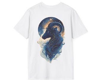 Aries Zodiac Sign T-Shirt with Back Print, Zodiac Aries Shirt Unisex, Astrology Clothing, Cosmic Gift