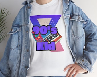 Retro 90's Kid Unisex Tee, Vintage Graphic T-Shirt, 90's Kid T-Shirt, Gildan 5000, Nostalgia Gift, Heavy Cotton Statement Tee, 90s Shirt