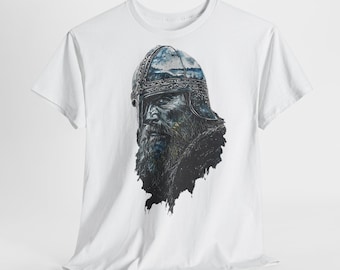 Viking T-Shirt, Norse Mythology Tee, Warrior Skjöld Land-in-Helm, Unisex Nordic Gift, Valhalla Shirt, Gothic Style Shirt