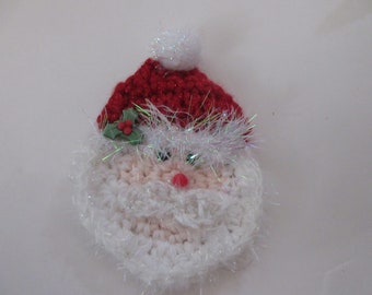 Crochet Santa Claus Ornament applique, ready made, ornament, package accent