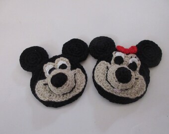 Crochet Mouse Appliques/Ornament, ready made