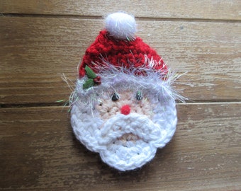 Crochet Santa Claus Ornament applique, ready made, ornament, package accent