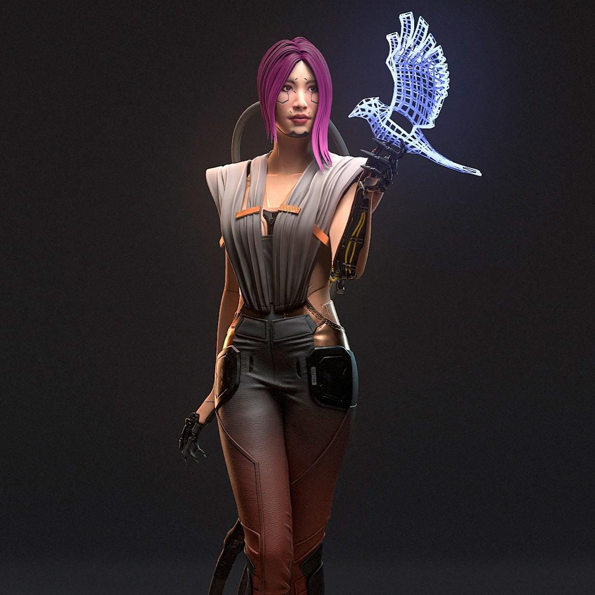 Songbird statue cyberpunk - Etsy 日本