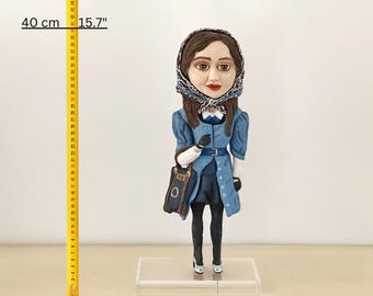 Unique ceramic sculpture,perfect for eclectic decor,one of a kind design, clay figures, woman statue, fine art caramics and pottery, 44 cm