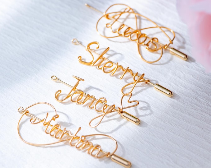 Custom Name Brooch, Copper Initial Hat Pins, Bridesmaid Gifts