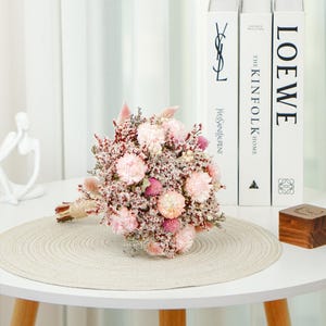Dreamy pink daisy dried flower bouquet, romantic wedding bridal bouquet, bridesmaid bouquet, home bouquet, anniversary blessing gift for her
