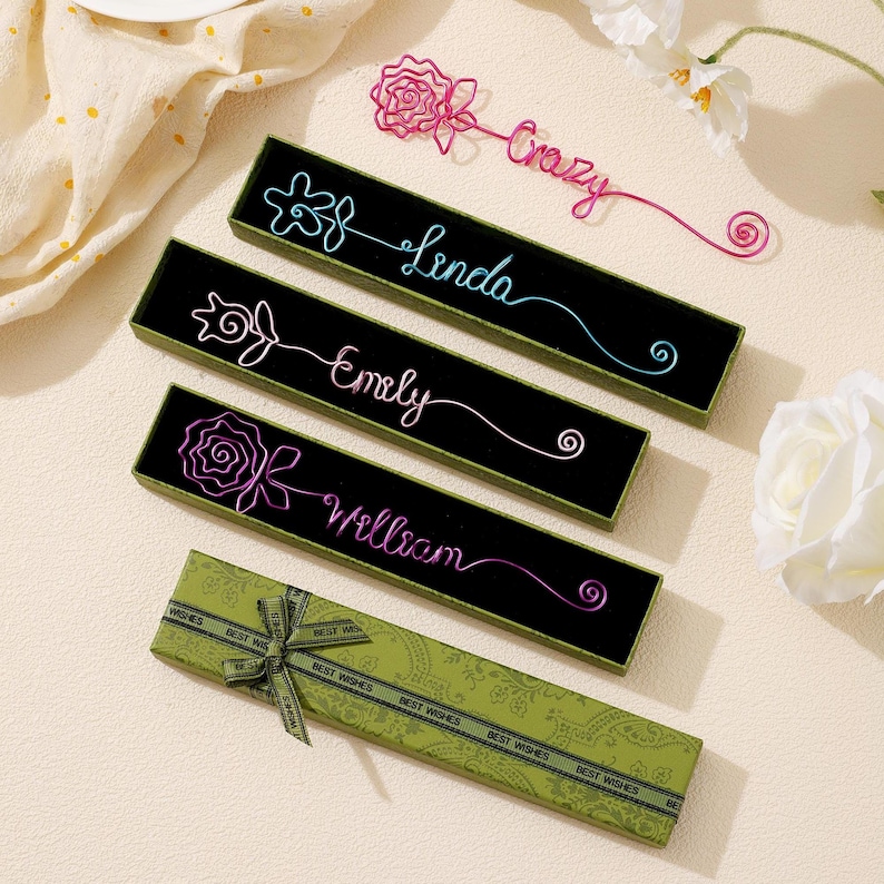 Wire Name Bookmark With Gift Box, Teacher Thank You Gifts, Book Lovers ...