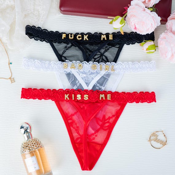 Personalized Thong with Name, Custom Name Thong, Initial Thong, Name G-Strings, Name Underwear, Birthday Gift for Husband, Anniversary Gift