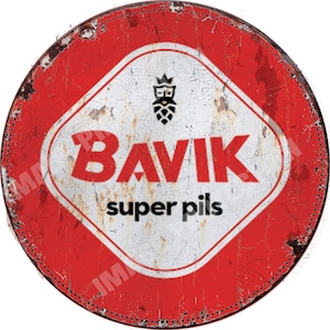 Famous Belgian Beer , Round Metal  Tin Sign , 30cm diameter 12&quot; , Pub ,Bar , Man Cave , vintage style decoration