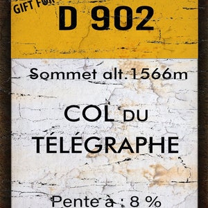 COL DU TÉLÉGRAPHE Tour De France , cycling gift , vintage retro style metal tin sign wall plaque