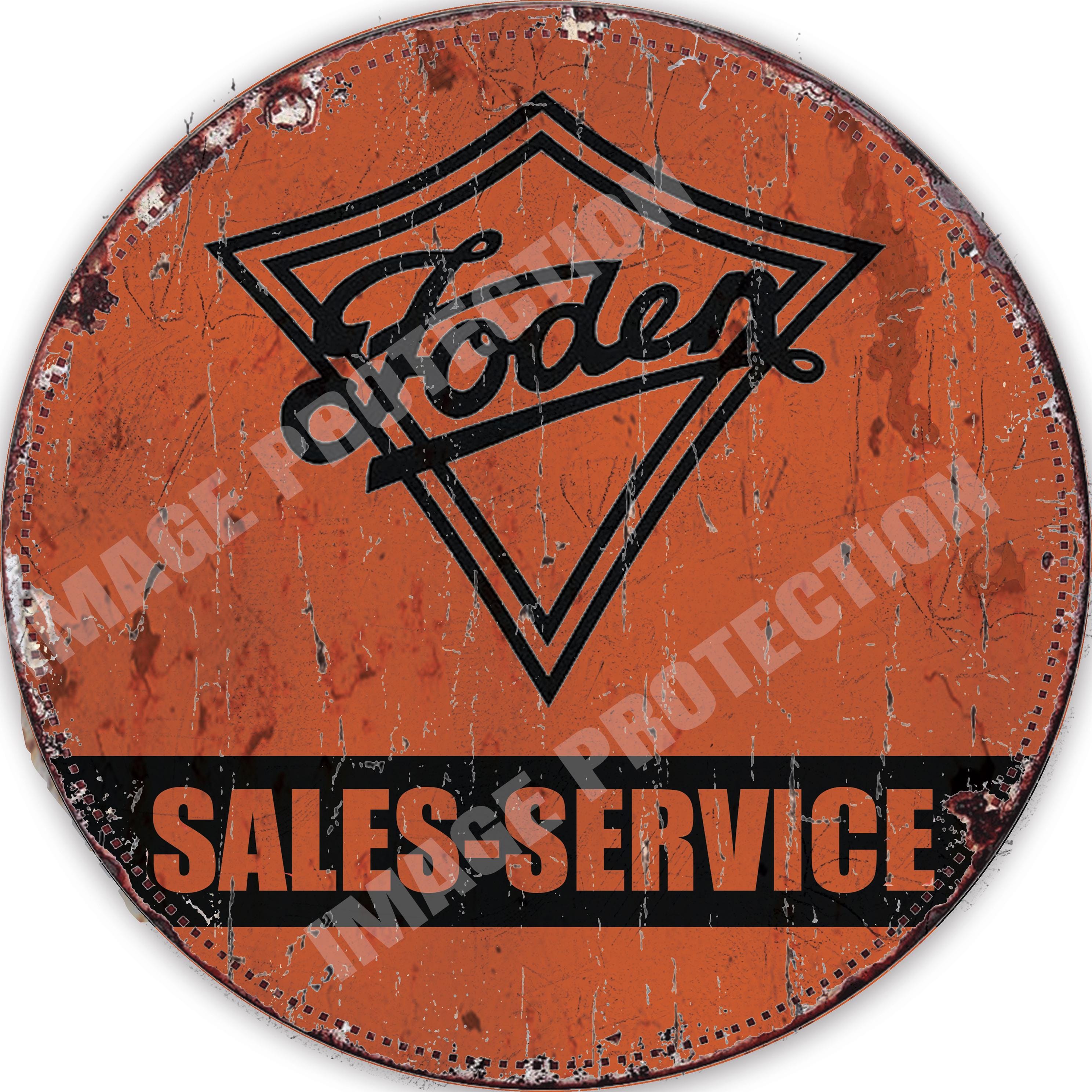 Foden Trucks Sales Service , Round Metal Tin Sign , 30cm diameter 12" ,Garage , Workshop ,Man Cave , vintage style decoration