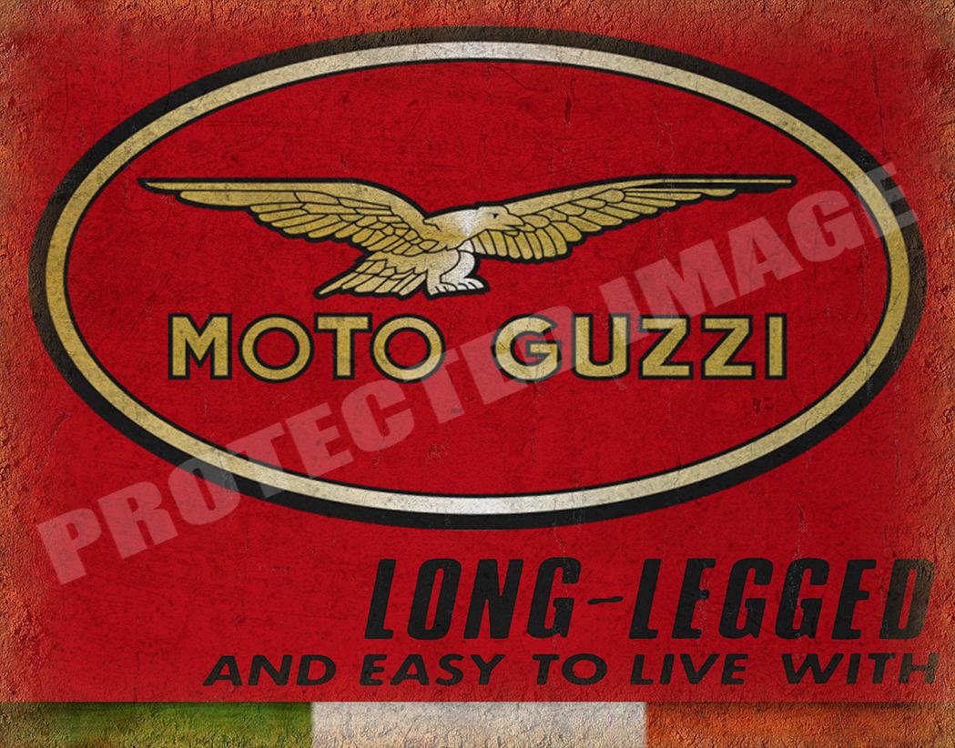 Moto Guzzi Service , Vintage retro style motorcycle , metal , tin sign , poster wall plaque