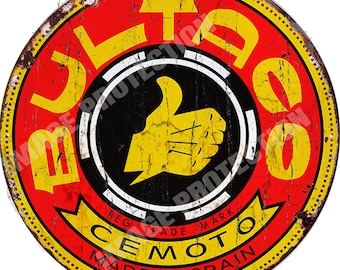 Bultaco Motorcycles, Round Metal Tin Sign , 30cm diameter 12&quot; ,Garage , Workshop ,Man Cave , vintage style decoration