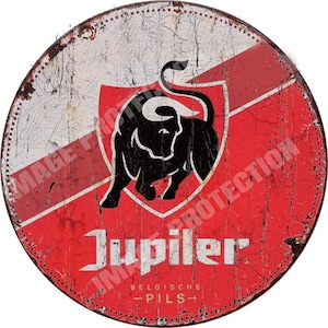 Famous Belgian Beer , Round Metal  Tin Sign , 30cm diameter 12&quot; , Pub ,Bar , Man Cave , vintage style decoration