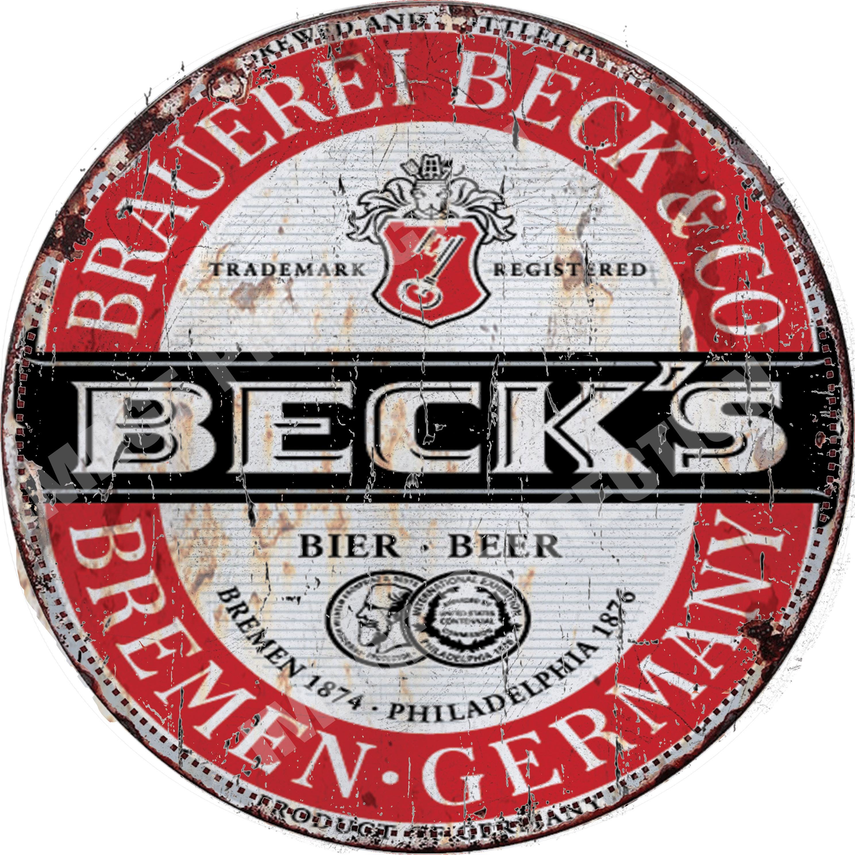 Famous German Beer , Round Metal Tin Sign , 30cm Diameter 12