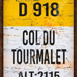 Col du Tourmalet , Tour ,de France , cycling gift , vintage retro style metal tin sign wall plaque