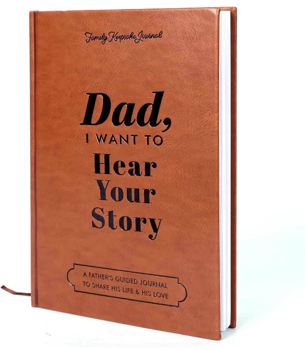 Dad, I Want to Hear Your Story Leather for Fathers Day Gift Wrapped Hardback，gold Gilded Page