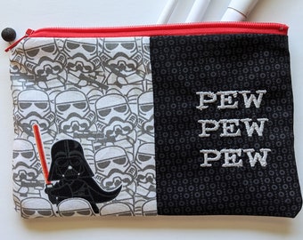 Star Wars Darth Vader Makeup Bag | Storm Trooper Pencil Pouch | Zipper Pouch | Gift for Her