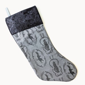 Black and Gray Krampus Holiday Stocking | Hexmas Decoration | Creepmas Decor | Krampus is Coming