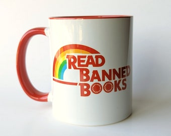 Read Banned Books 11oz or 15oz Reading Rainbow Coffee Mug | Other Styles Also Available