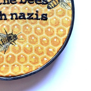 Save the Bees Punk Rock Homestead Anti-Fascist Embroidered Wall Decor immagine 7