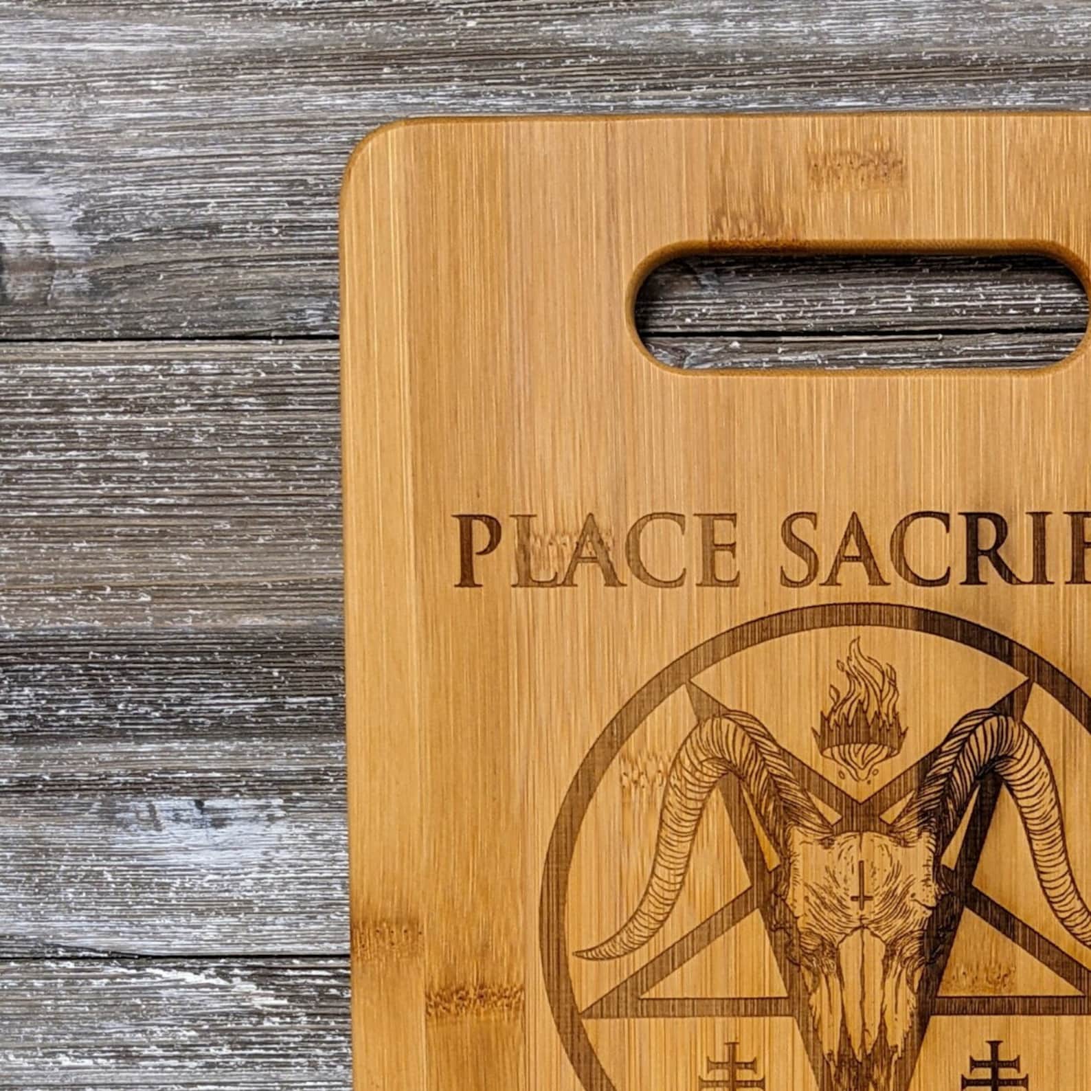Place Sacrifice Here Laser Engraved 15 X 11 Bamboo Cutting Etsy India