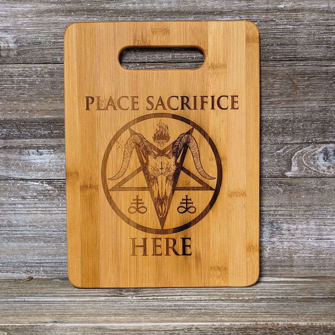 Place Sacrifice Here Laser Engraved 15 X 11 Bamboo Cutting Etsy