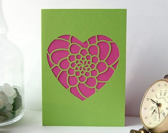 Mini Flower Heart Card