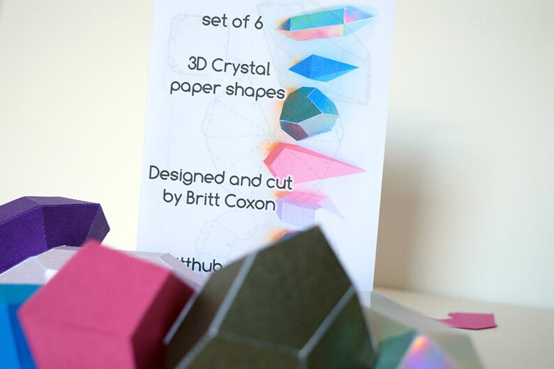 3D Crystal Paper Shapes Activity Pack - Etsy