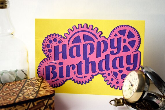 Carte Steampunk Joyeux Anniversaire Etsy