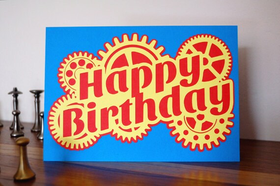 Carte Steampunk Joyeux Anniversaire Etsy