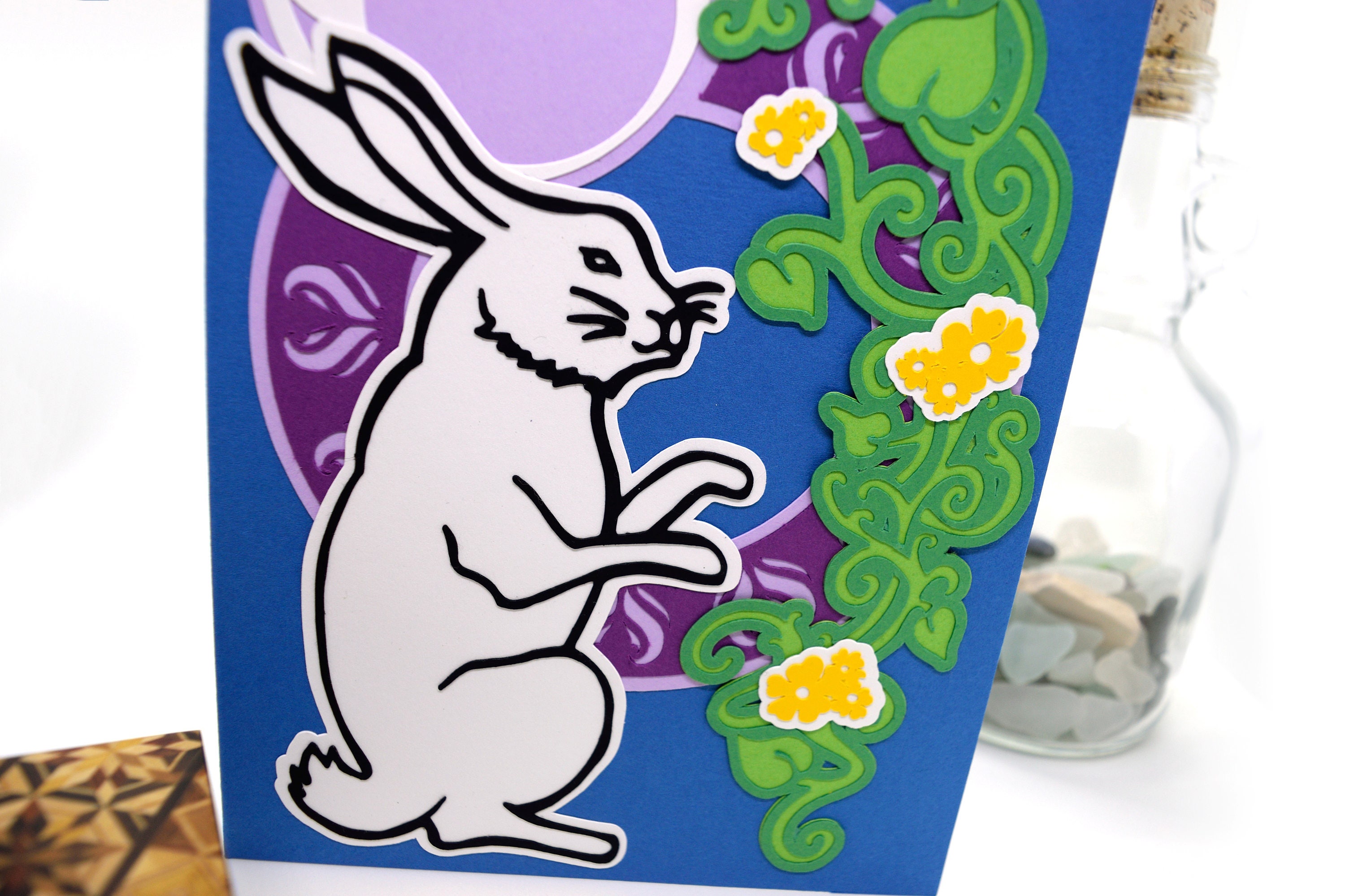 Moonlight Rabbit Card - Etsy