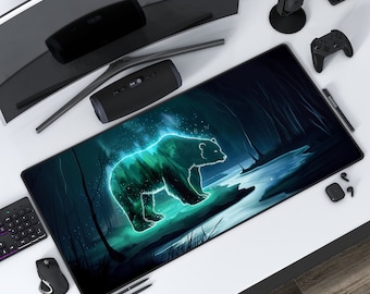ベア ペトロナス | ハリー ポッターにインスパイアされた | マジック デスクマット | 森のマウスパッド | 保護プレイマット | オフィス装飾 | ステッチエッジ | 3 サイズ