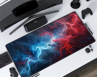 嵐の衝突 | ブルーハイストーム | レッドエバーストーム | デスクマット | マウスパッド | 保護プレイマット | 仕事用ゲームオフィスホーム | ステッチエッジ | SLA