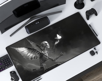 スケルタル ウィングス | ダーク ゴシック デスクマット | ダーク アカデミア マウスパッド | マカブレ デスクマット | 蝶 | マウスパッド | 保護プレイマット | 3 サイズ