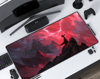 ライトニングボルト | TCG、OCG 用 MTG プレイマット | Dnd デスクマット | ファンタジー ライトニング アート | アニメ マウスパッド | マウスパッド | 保護プレイマット | ステッチ