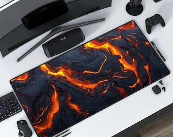 Lava 拡張マウスパッド | 保護プレイマット | デスクマット | 仕事、ゲーム、オフィス、自宅 | ステッチエッジ | 3 つのサイズオプション