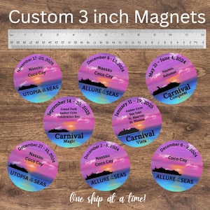 Custom Cruise Ship Magnet: Personalized Vacation Gift, 3" Round
