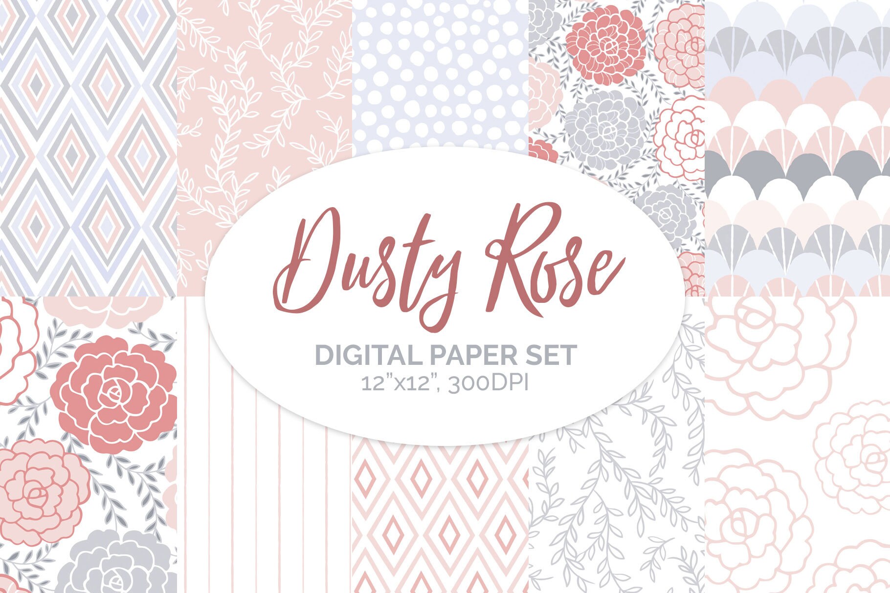 Digital Pretty Pastel Floral Scrapbook Paper Set Digital - Etsy